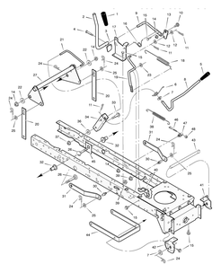 Mower Housing Suspension Diagram and Parts List for 465306X8A 2004 Briggs and Stratton Lawn Tractor